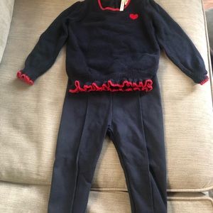 Janie & Jack sweater and pants SET Navy blue 18-24 months
